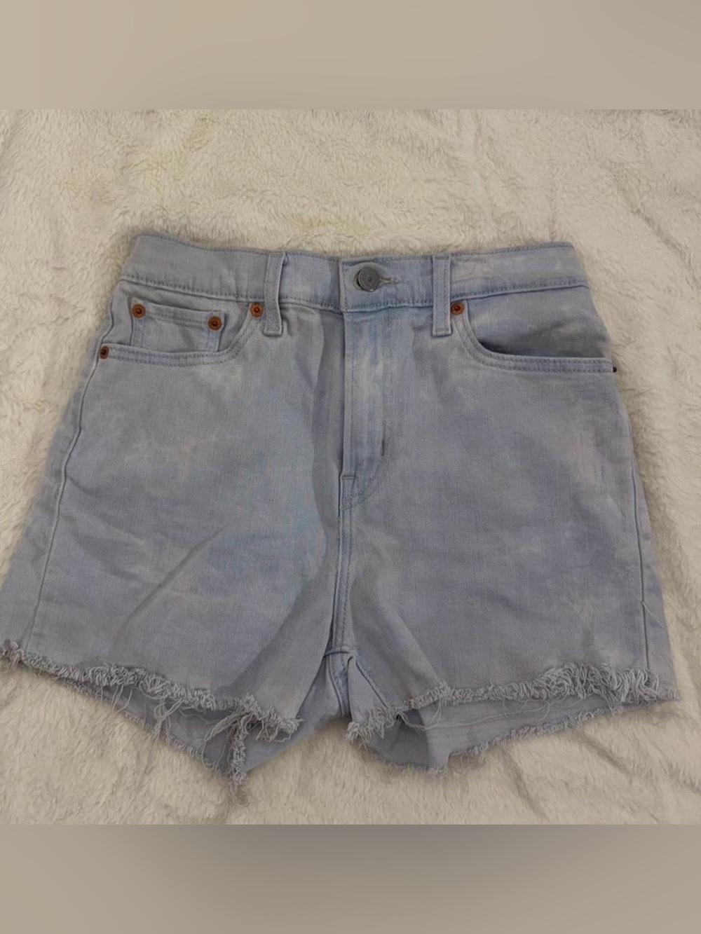Levi's Light Blue High Waisted Denim Shorts Size 28